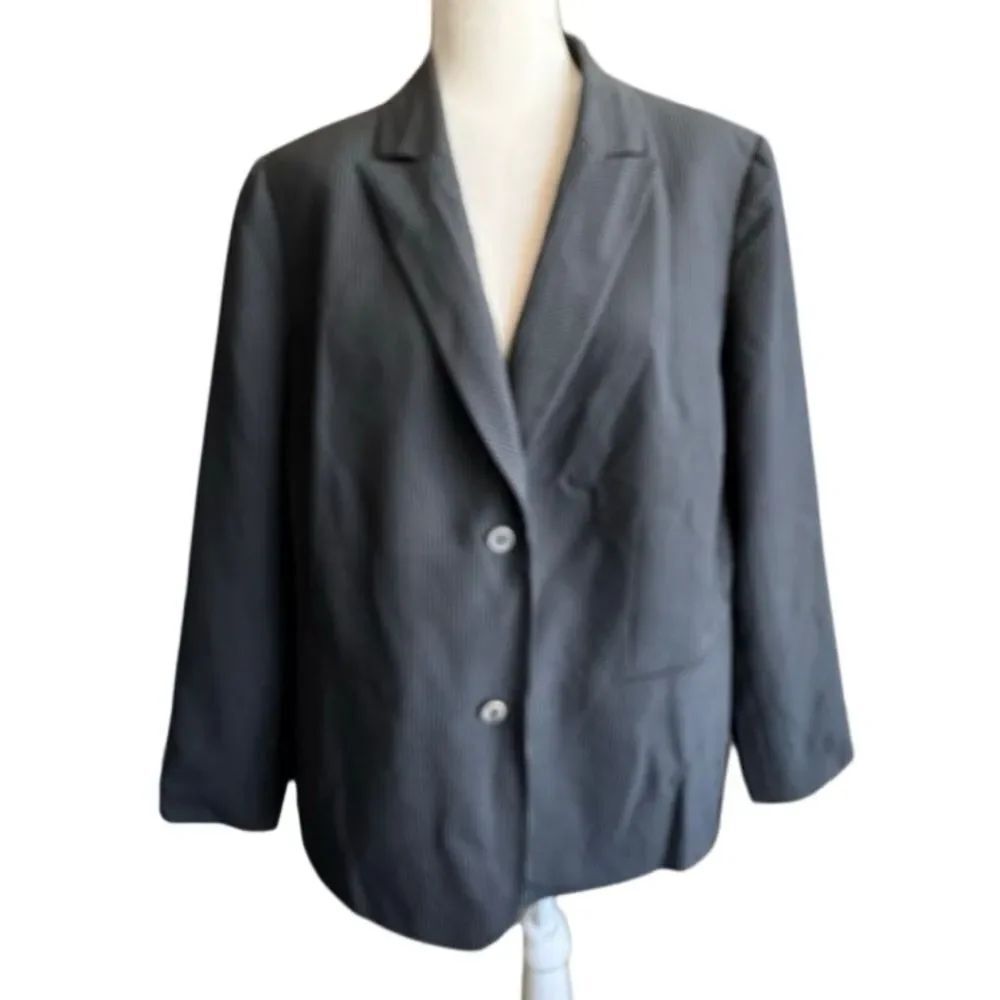 Tahari Arthur Levine Blazer Blue Pinstripe Lined SZ 14W